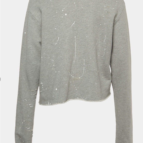 Amiri Grey Distressed Knit Logo Sweatshirt - Picture 2 of 2